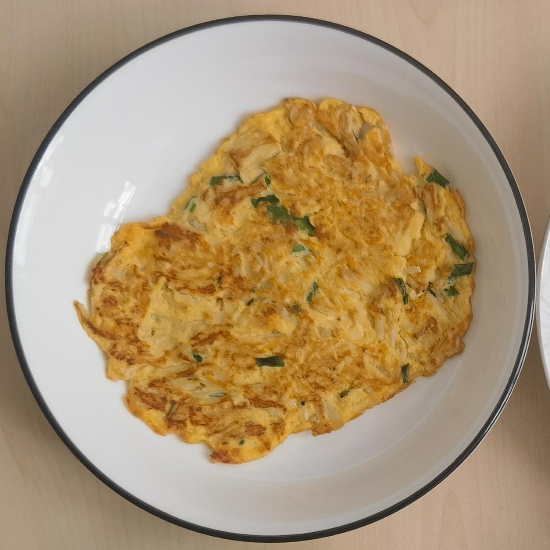 减肥餐：金针菇鸡蛋饼