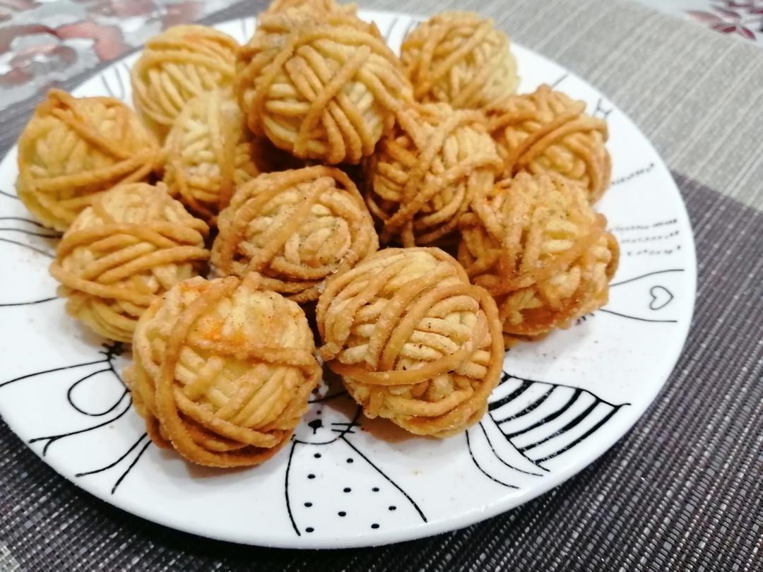 毛线丸子—咸香酥脆，好吃好看😝