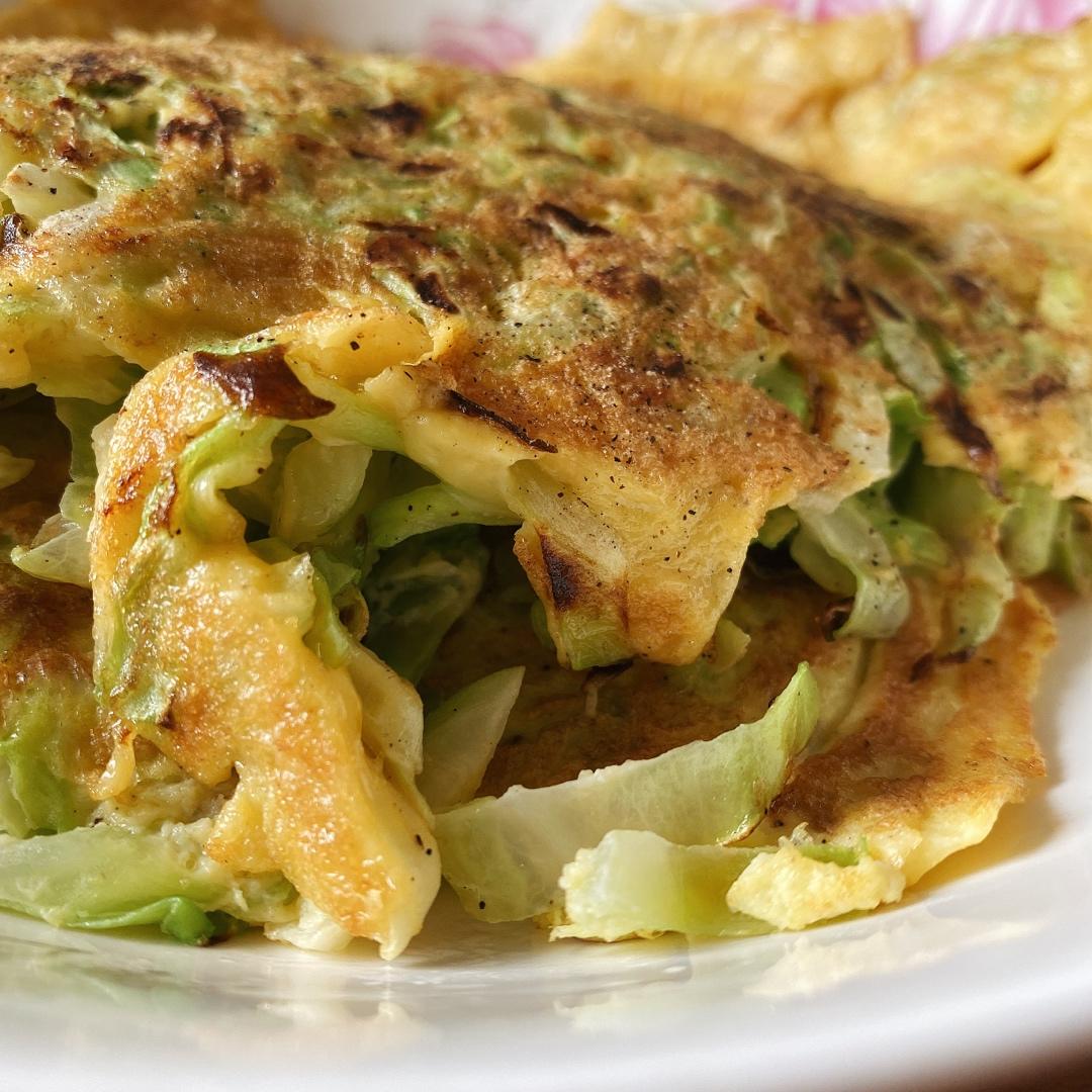 小清新早餐之卷心菜蛋饼