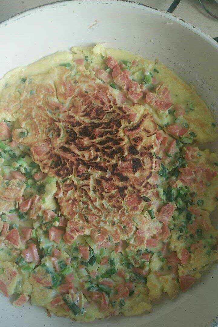 火腿肠葱花鸡蛋饼