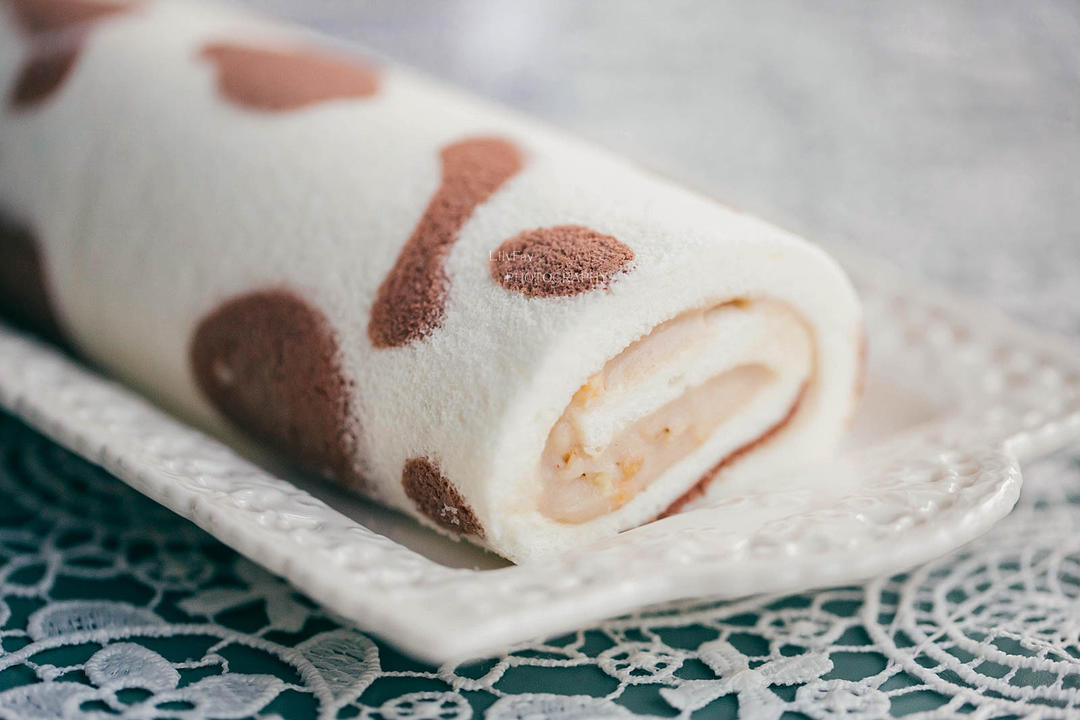 不长胖的天使蛋糕奶牛瑞士卷（低卡芋泥&水果麦片夹心）C47的做法