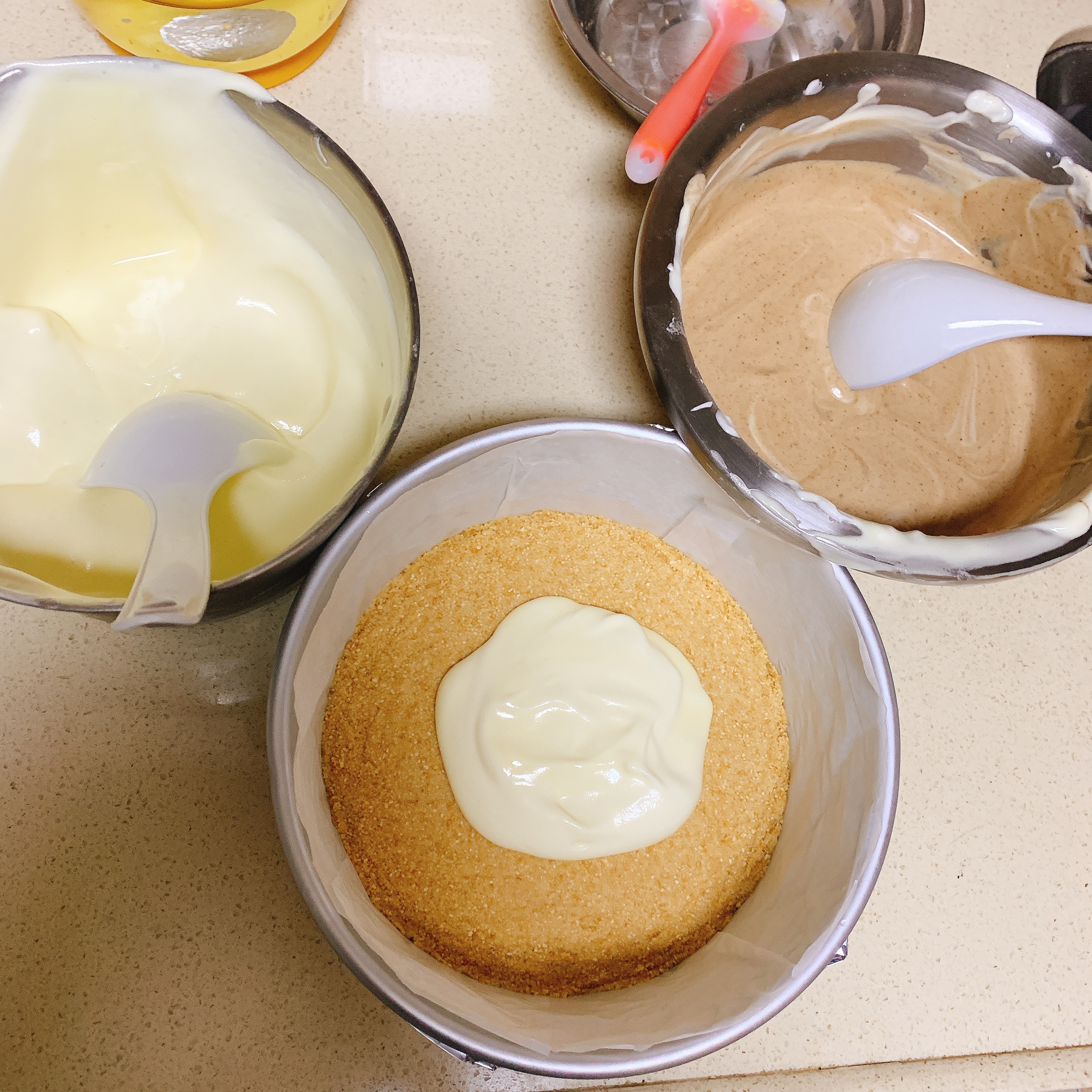 大理石酸奶蛋糕（8寸方）的做法 步骤7