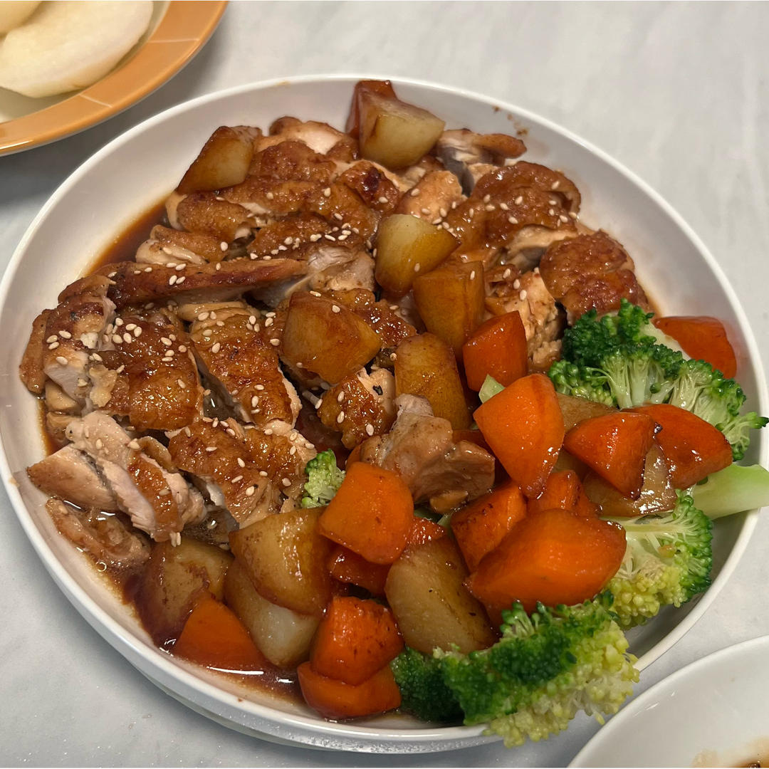 不放一滴油的照烧鸡腿饭