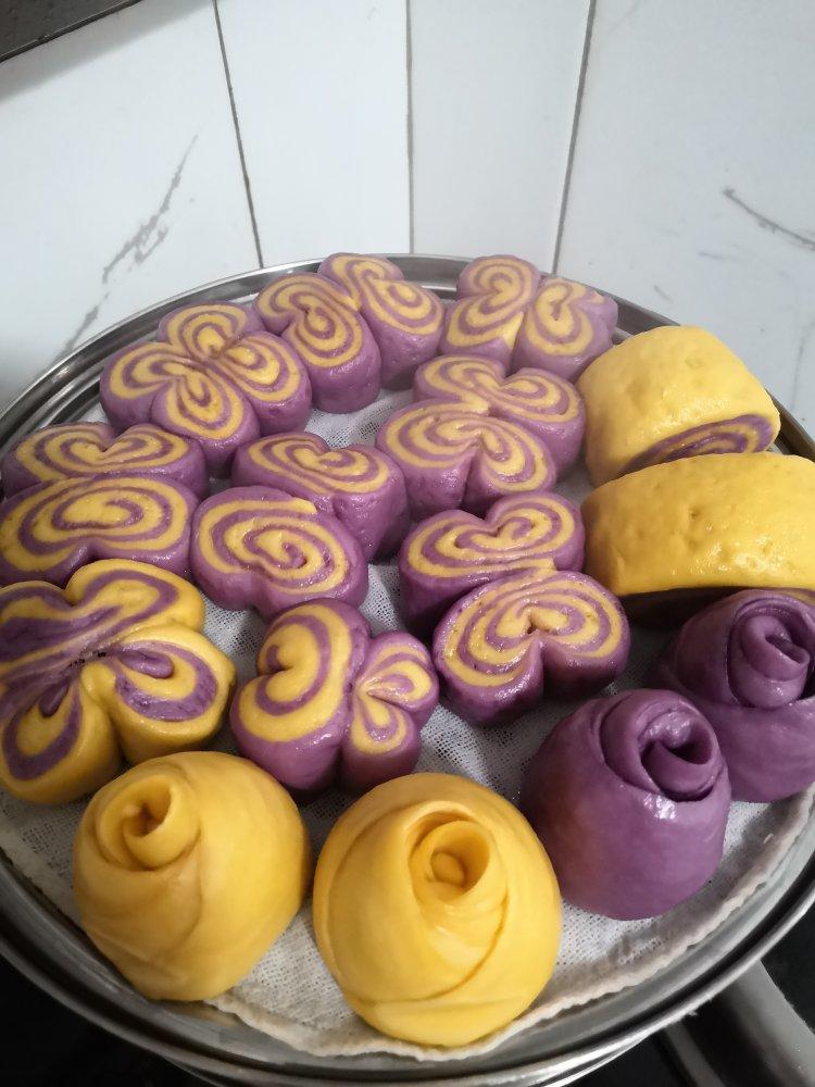 南瓜紫薯花样馒头