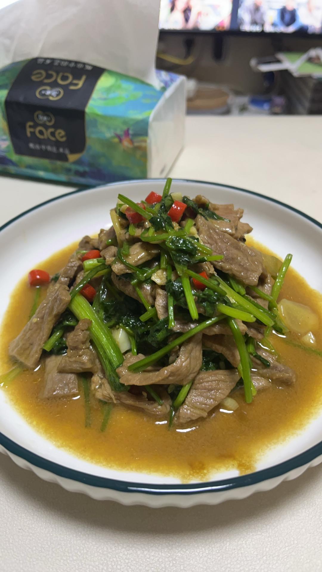 香菜炒牛肉