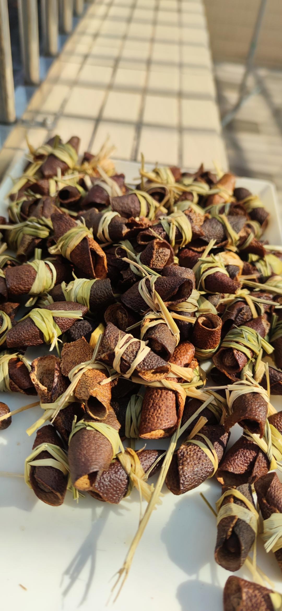 简单版家庭老陈皮三宝扎