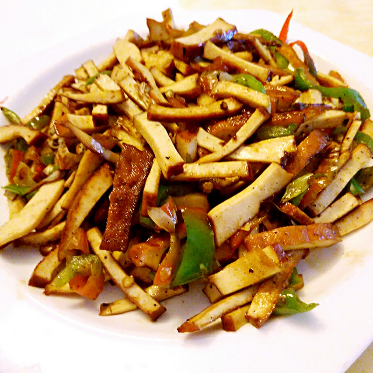 青椒豆干炒肉丝