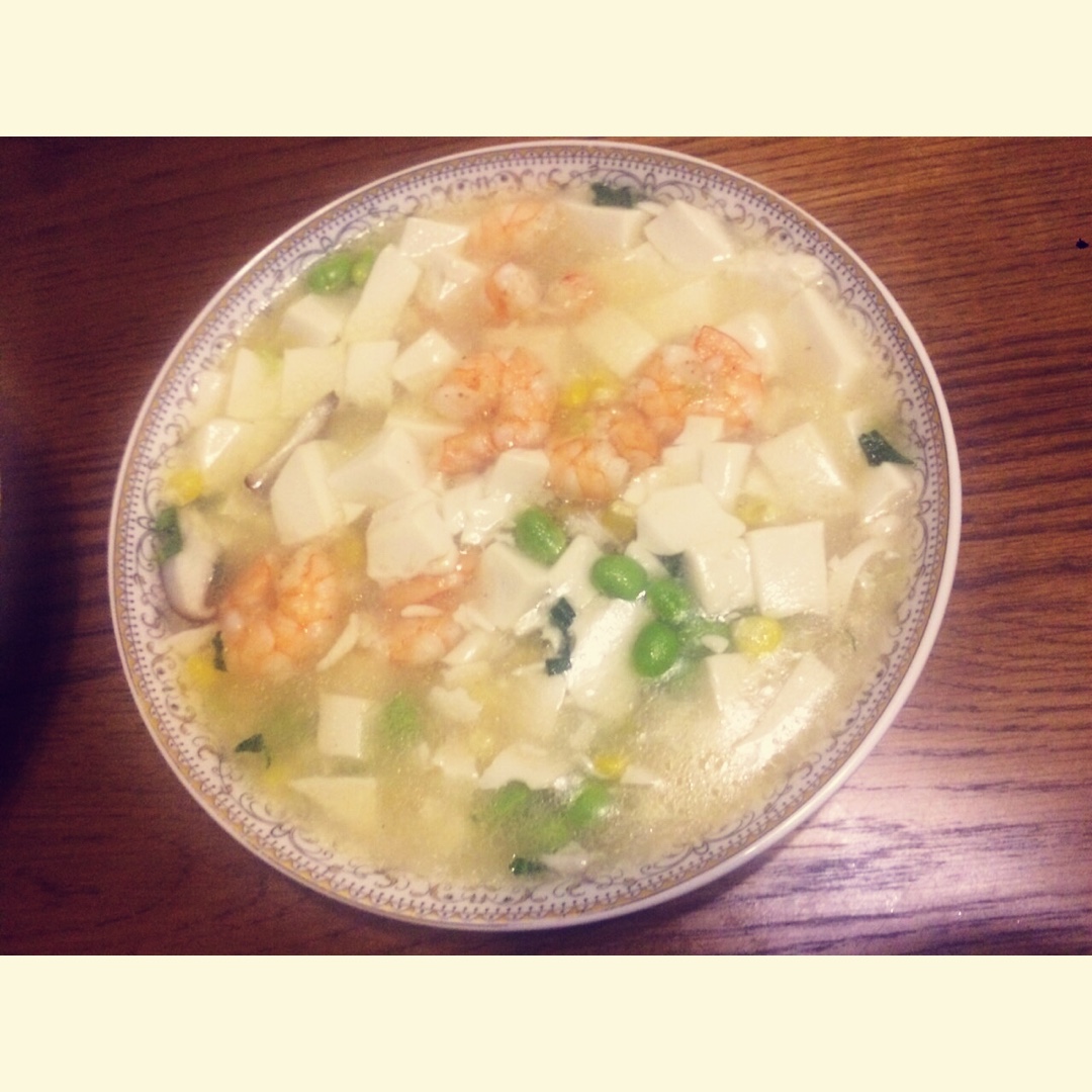 虾仁豆腐煲
