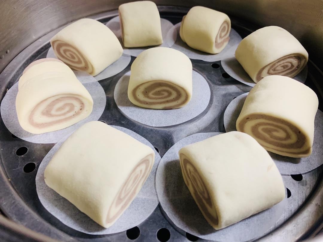 豆沙普通面粉双色刀切馒头
