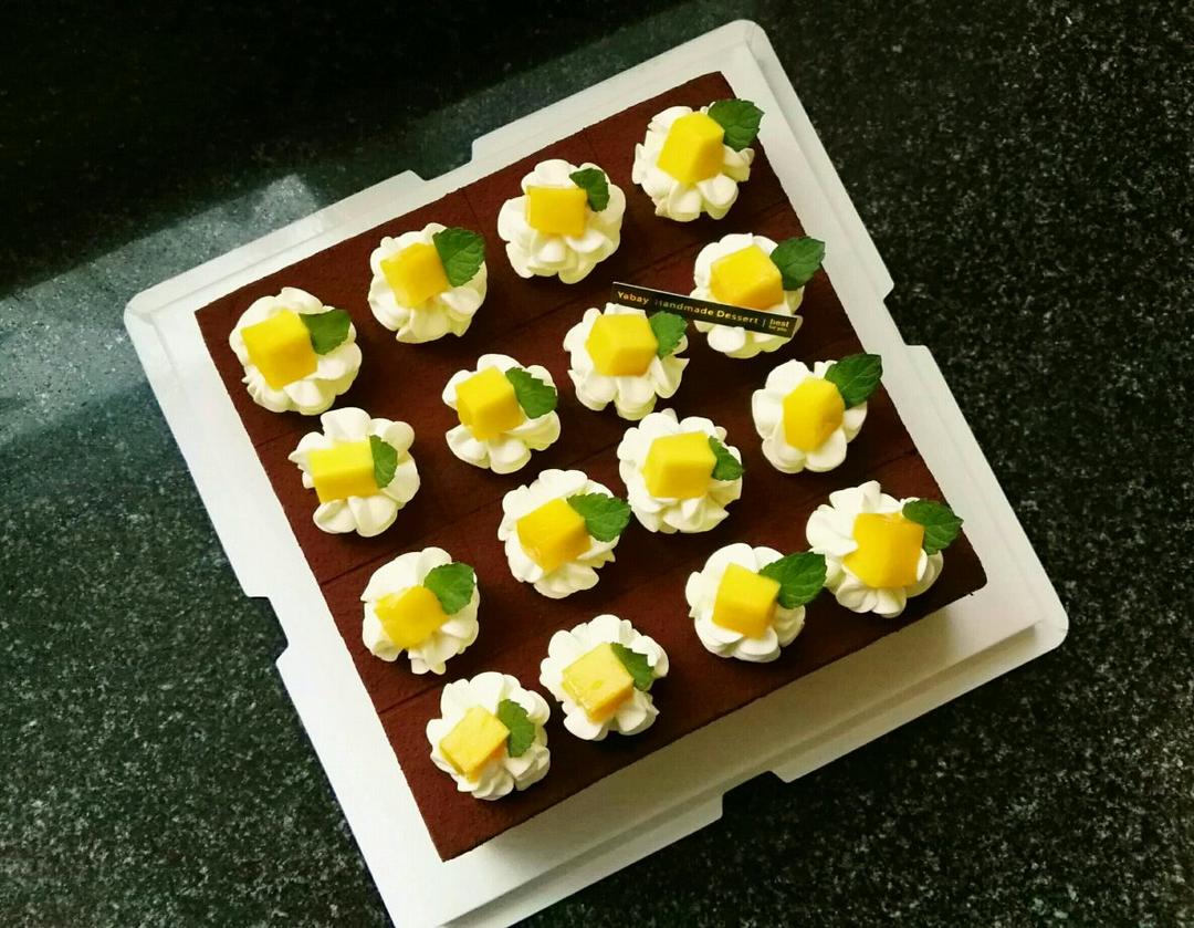 辣椒宝宝做的巧克力方形慕斯蛋糕