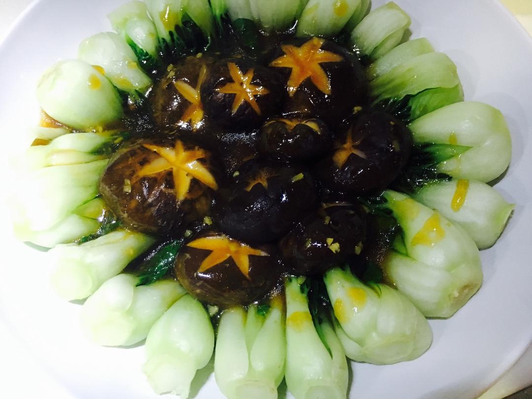 浇汁香菇油菜