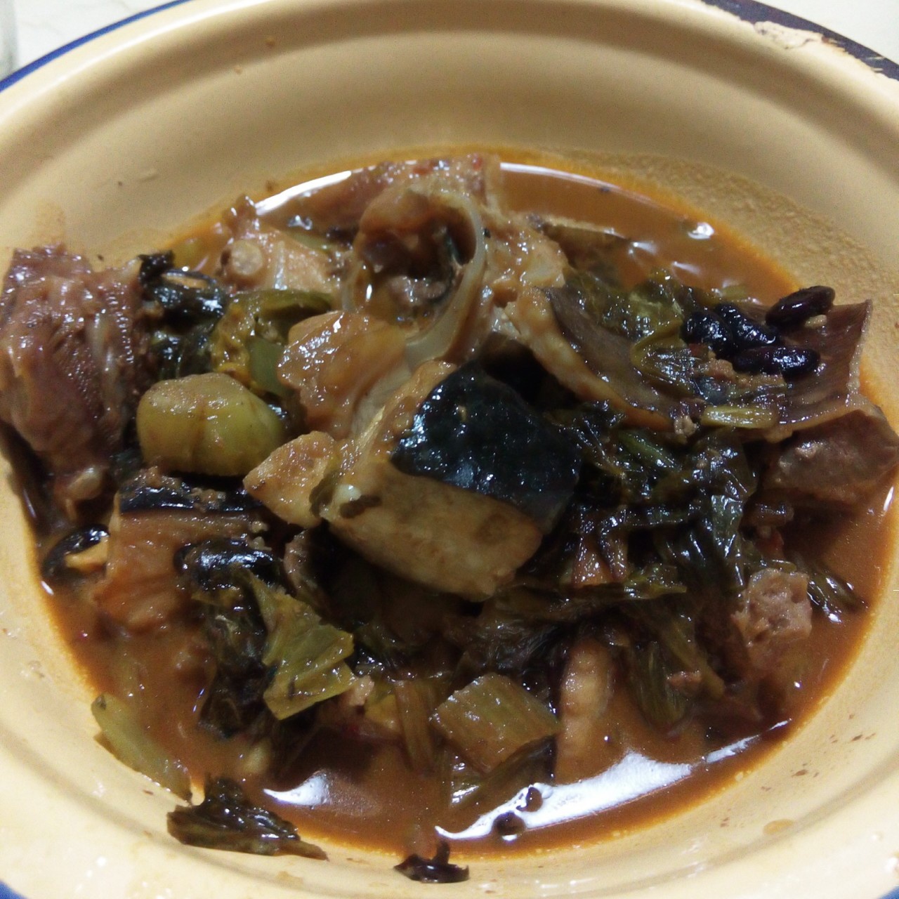 酸菜豆豉蒜香焖鳐鱼