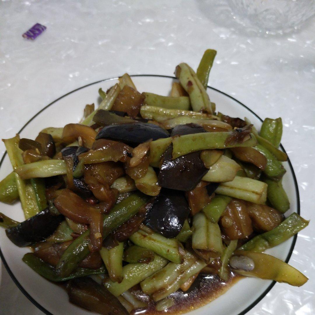 茄子炒豆角（改良版 健康少油）