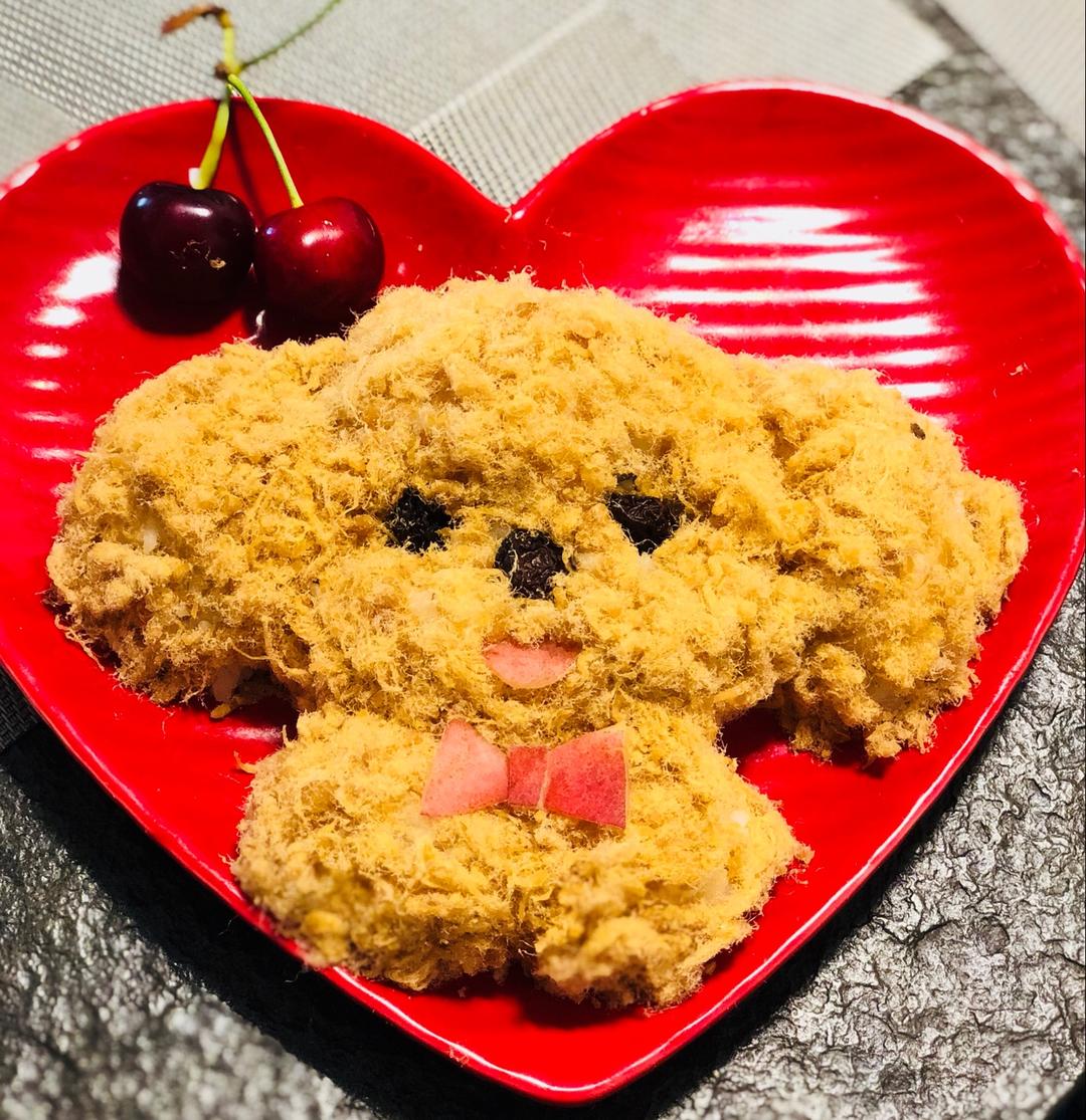 哄娃人气早餐【咸蛋黄肉松饭团】泰迪版-每天都是六一节