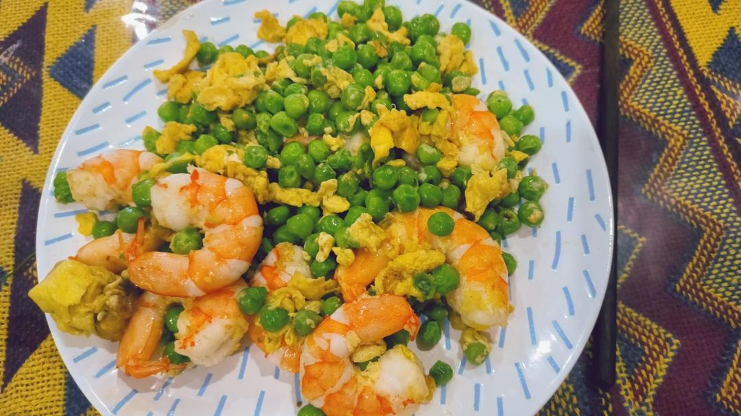 【低脂做法】虾仁豌豆炒蛋