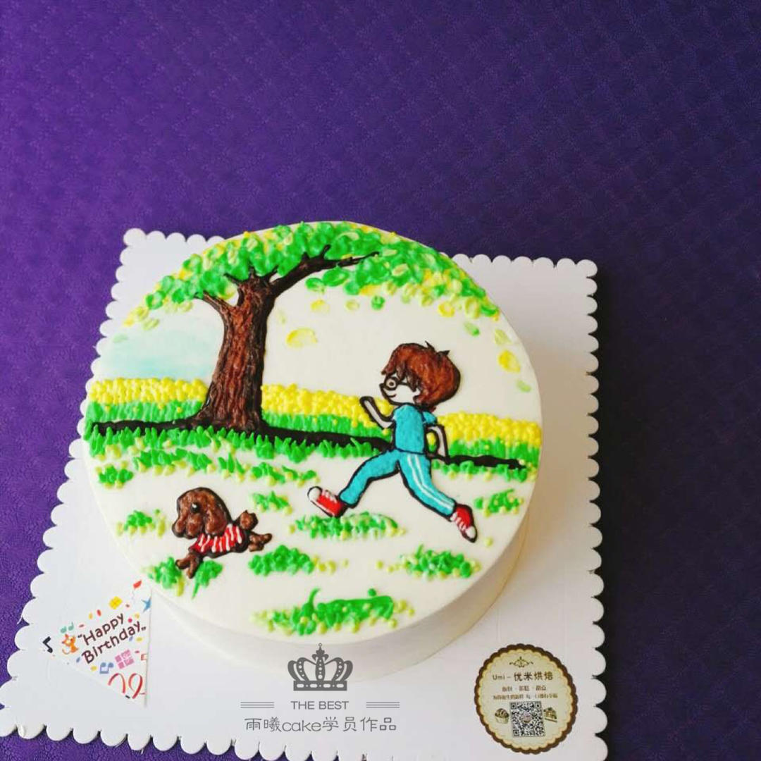 雨曦cake:淡奶油手绘蛋糕
