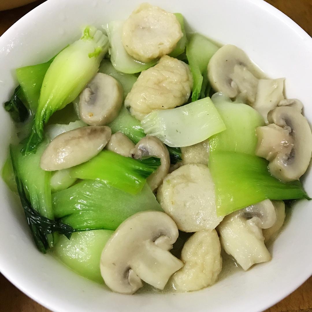 青菜炒蘑菇