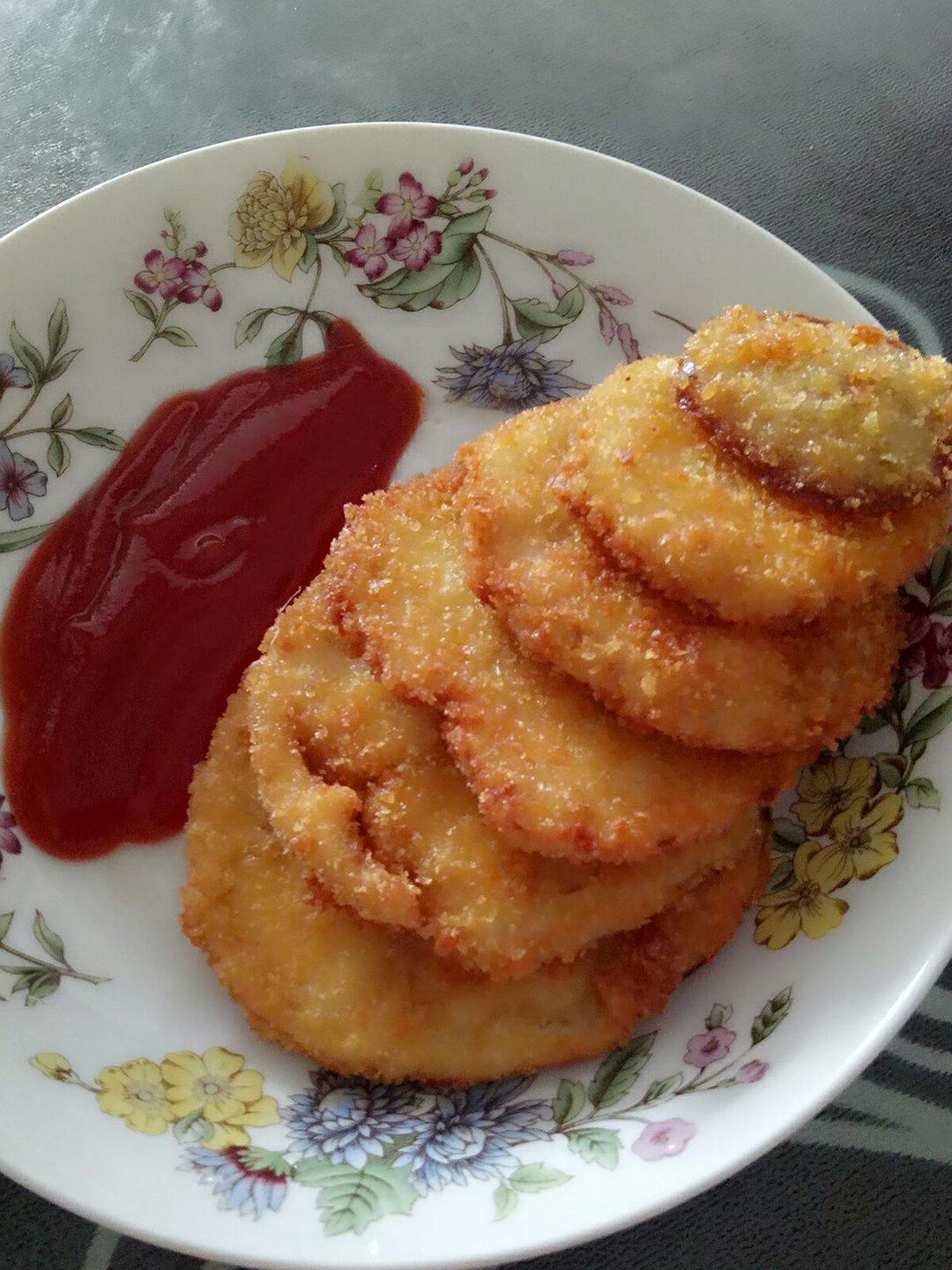 炸圆茄子片的做法