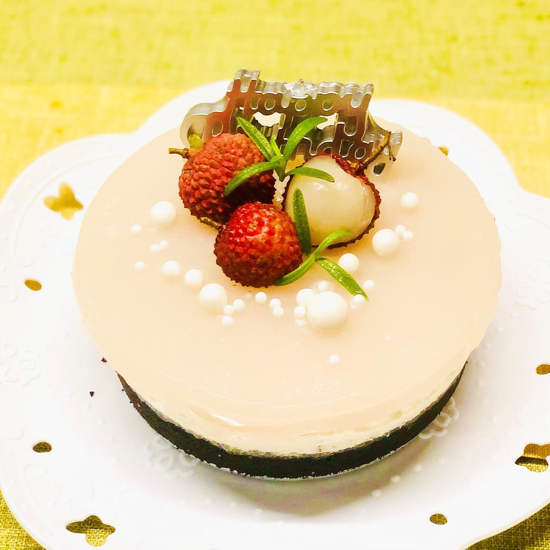 清爽夏日玫瑰荔枝奶油蛋糕