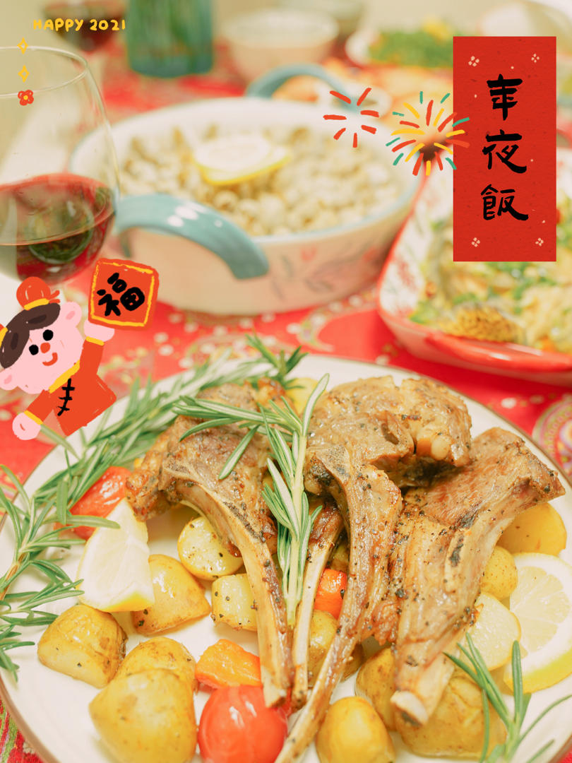 在家也能做西餐之               高颜值迷迭香烤羊排