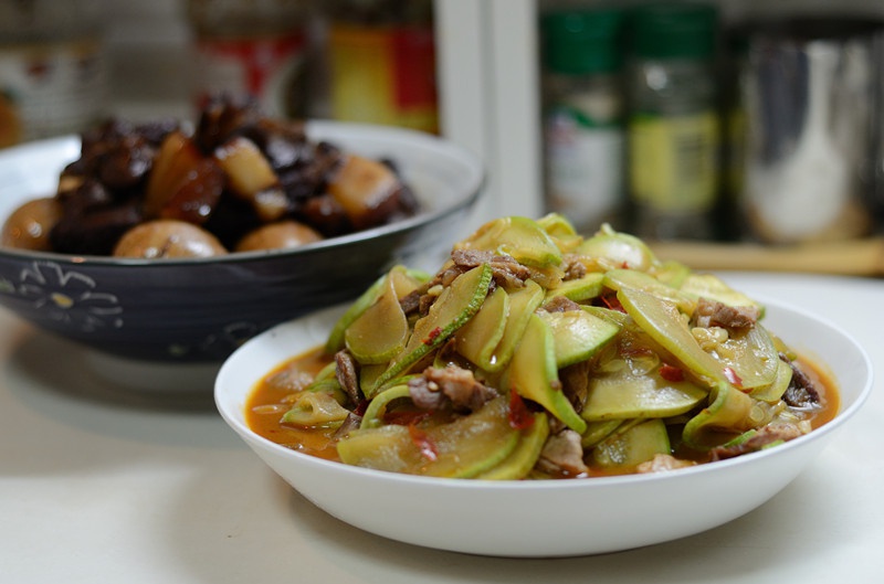 西葫芦炒肉片
