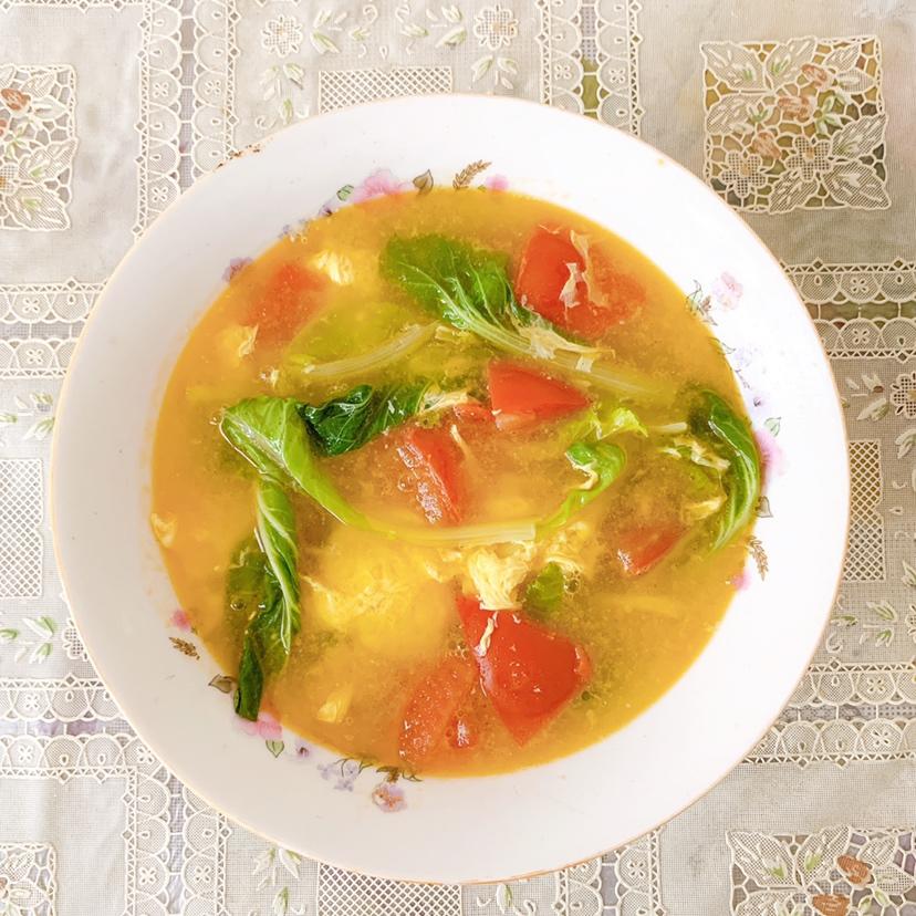 西红柿鸡蛋白菜汤的做法