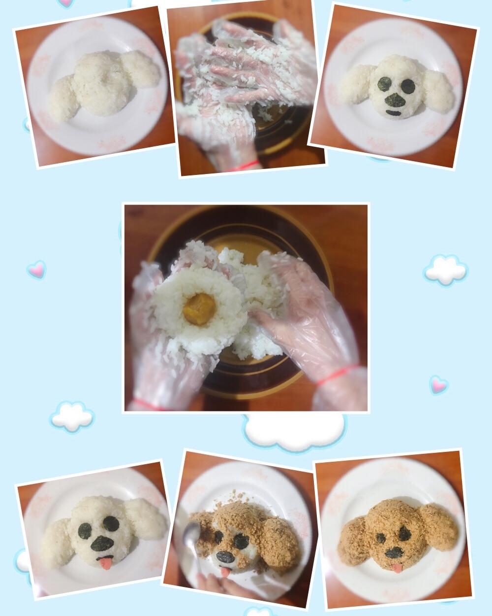 哄娃人气早餐【咸蛋黄肉松饭团】泰迪版-每天都是六一节