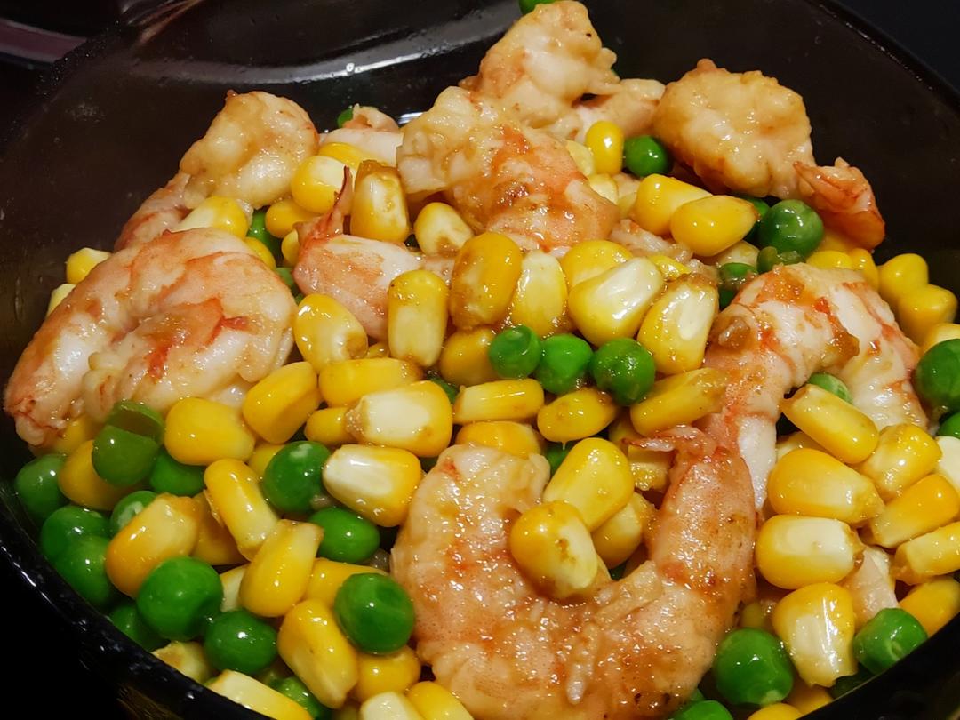 什锦玉米粒虾仁🍤🌽🥕