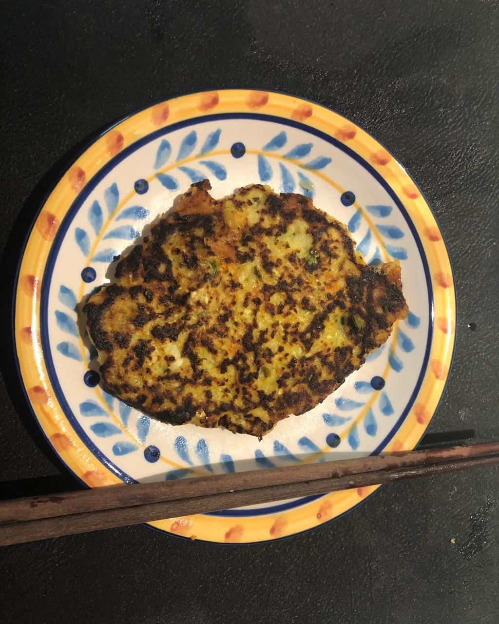 好好吃低脂菜花葱饼