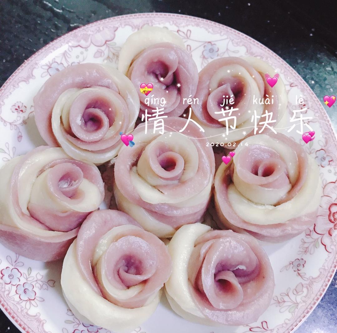 紫薯玫瑰花馒头
