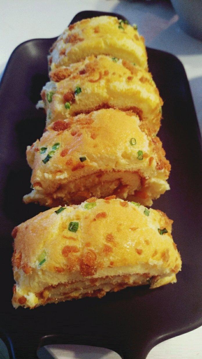 ⭕️香葱肉松蛋糕卷｜咸香美味｜细腻松软