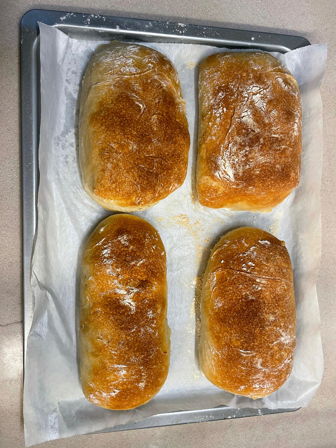 手揉004➡️完全不用揉面的夏巴塔，拖鞋面包