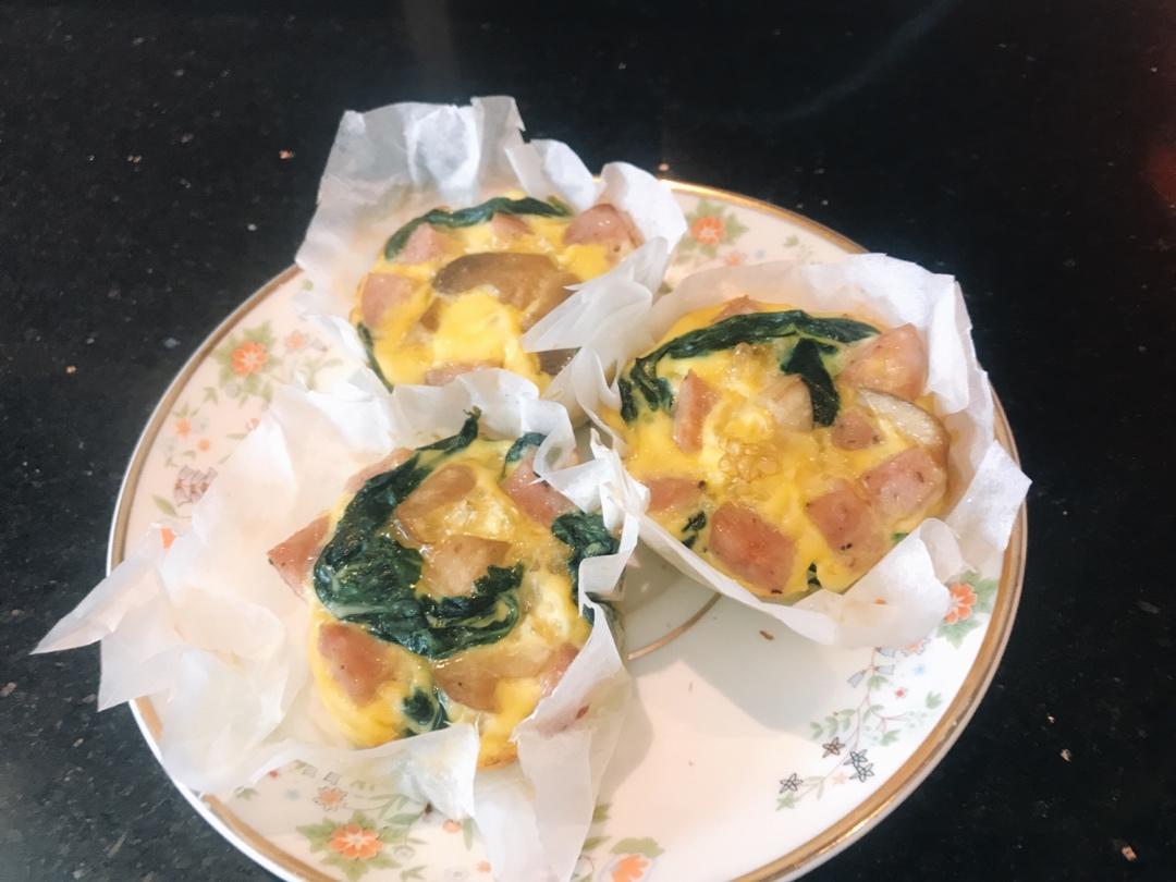 健康低卡🥬小白拿手菜—菠菜蘑菇鸡蛋盅