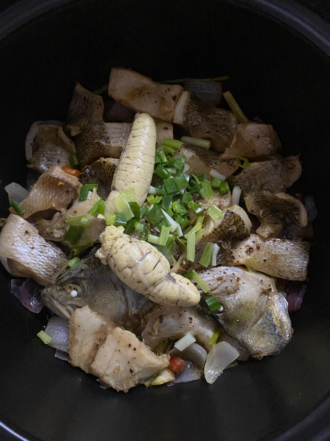 葱香焗鲈鱼