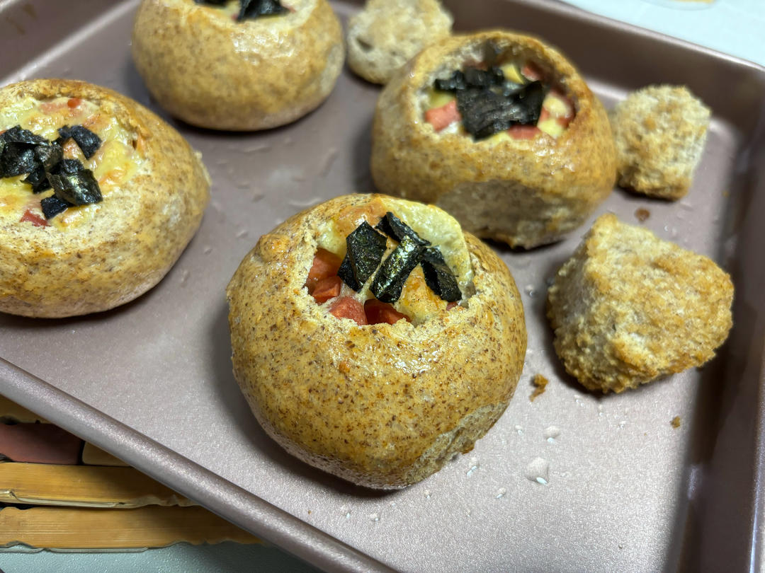 剩馒头新吃法——芝士烤馒头