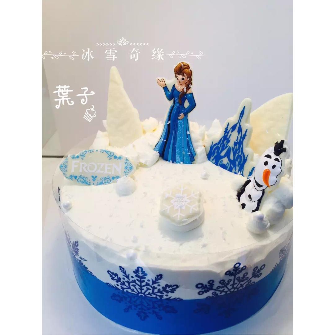 冰雪奇缘主题双层蛋糕--Frozen艾莎