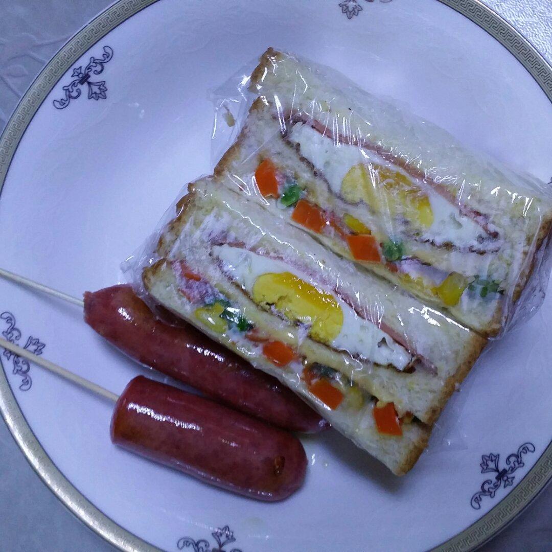 火腿芝士蛋三文治