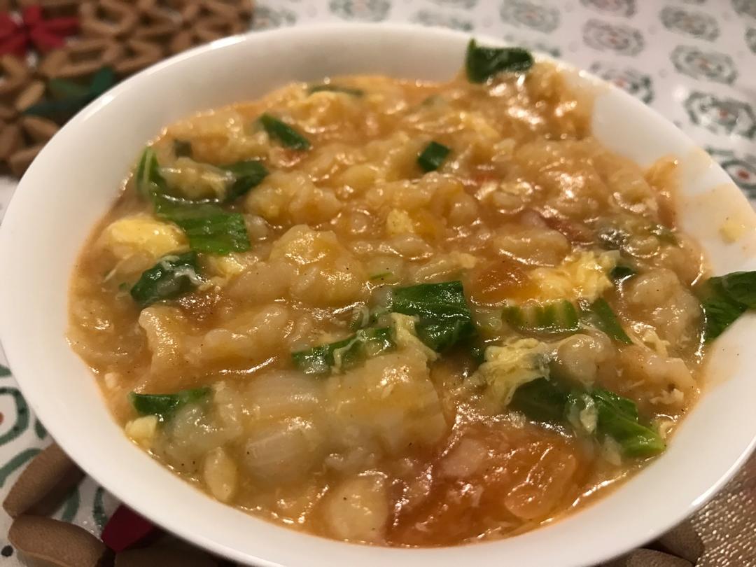 西红柿鸡蛋疙瘩汤