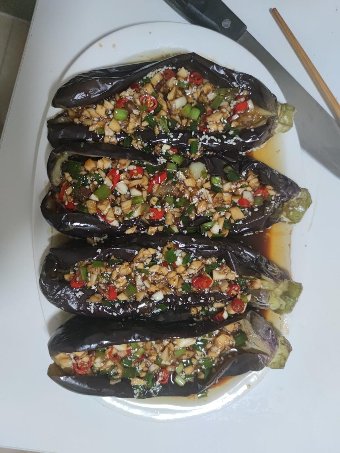 茄子这样做不用去烧烤店吃了，蒜香茄子