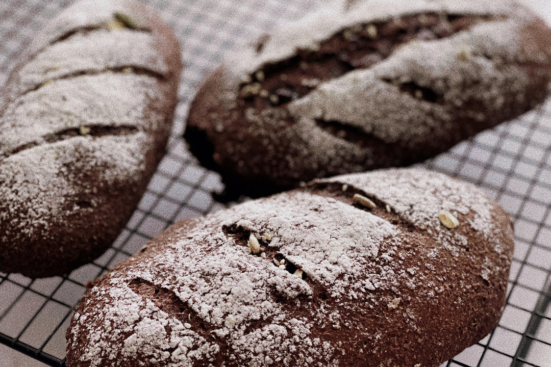 【减脂餐】爆浆全麦巧克力🍫蓝莓欧包～无糖无油版