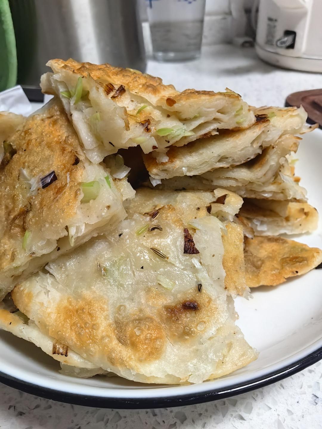 多层柔软葱花烙饼