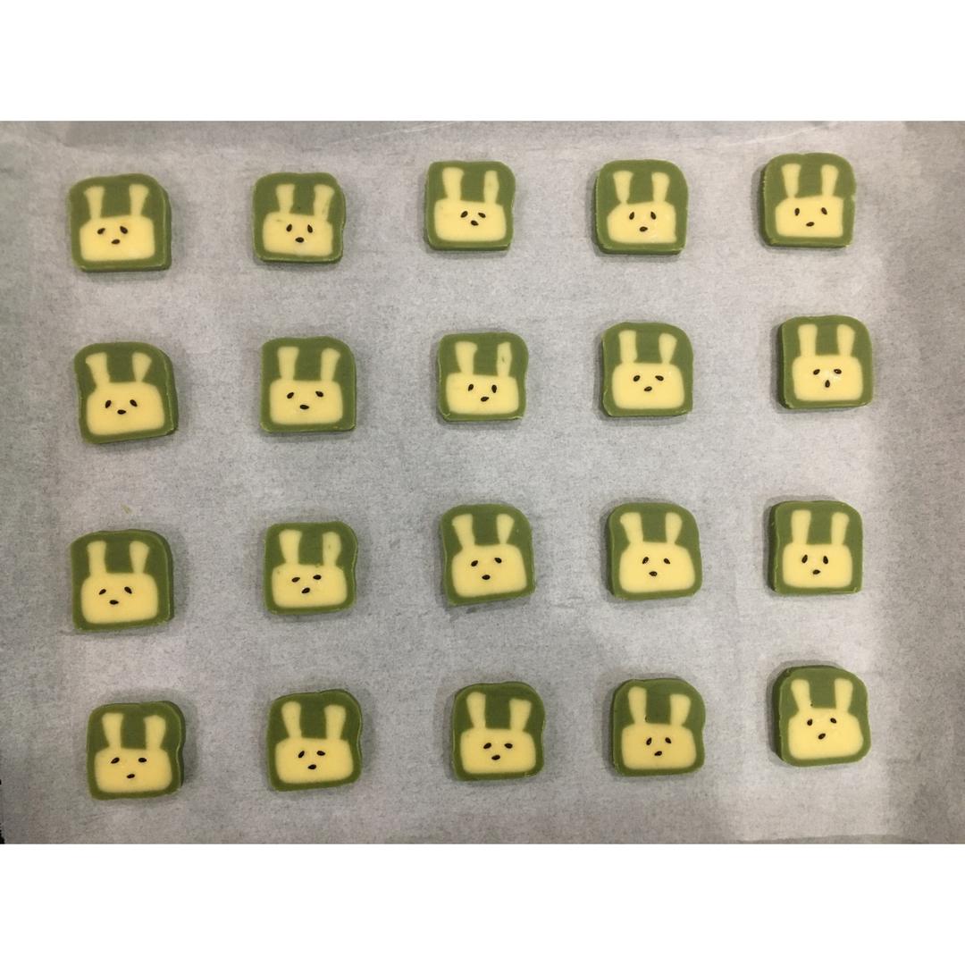 抹茶兔兔曲奇（比熊猫简单！超详细实物图+超良心手绘图）