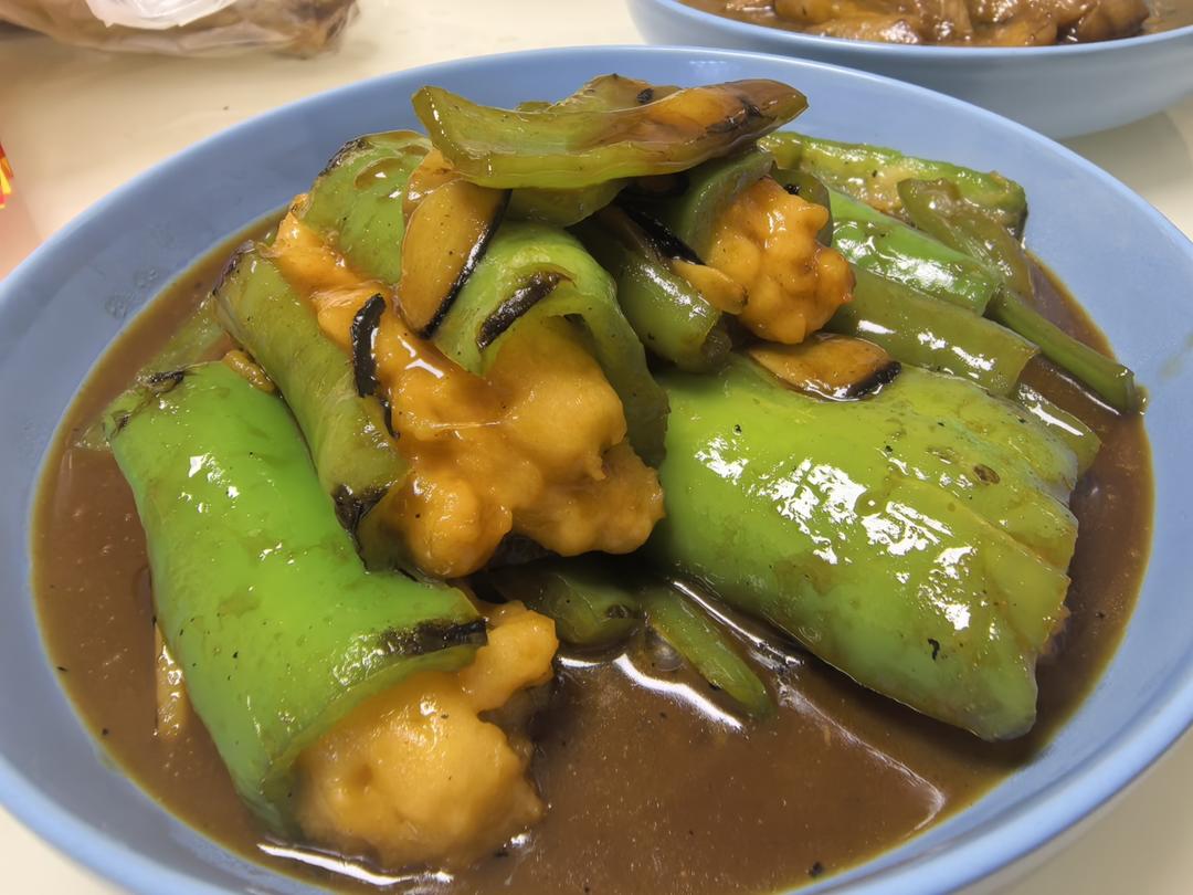 超下饭的青椒酿虾滑