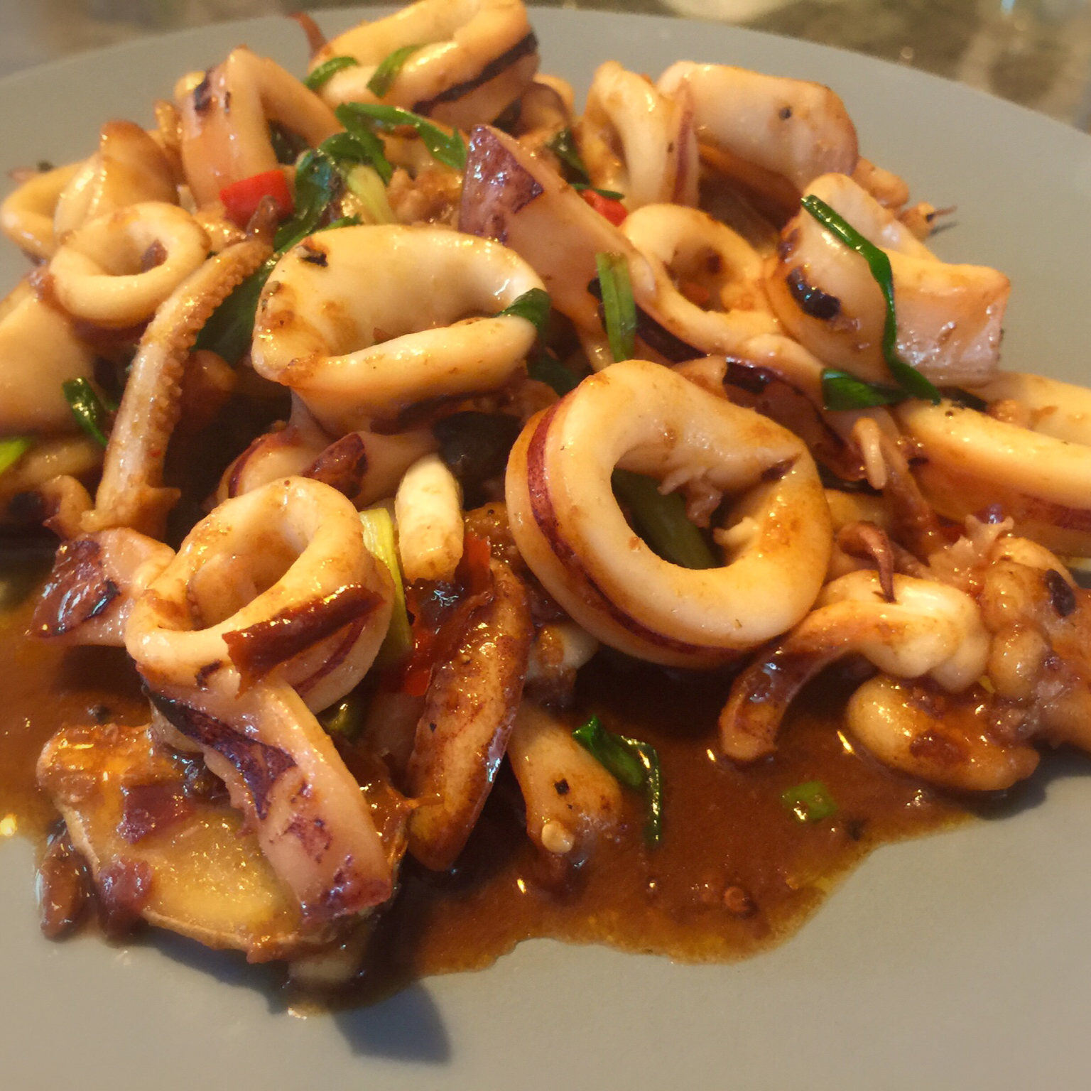 雅思红黛做的酱爆鱿鱼