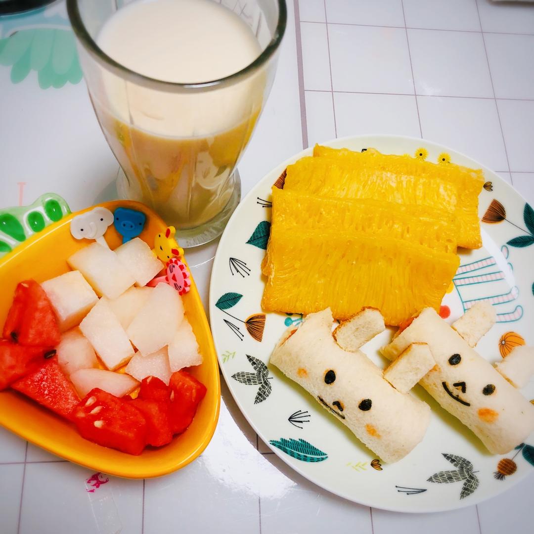 儿童早餐，兔子吐司，六一早餐必备