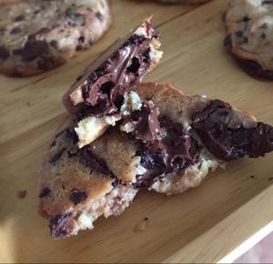 海盐拉丝巧克力曲奇 chocolate chips cookies的做法 步骤13