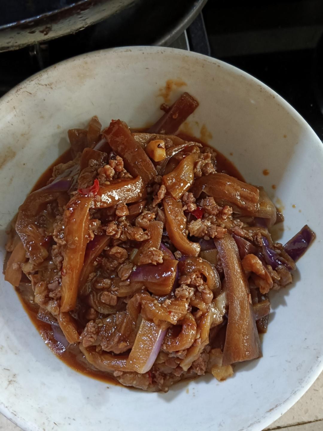 红烧肉沫茄子