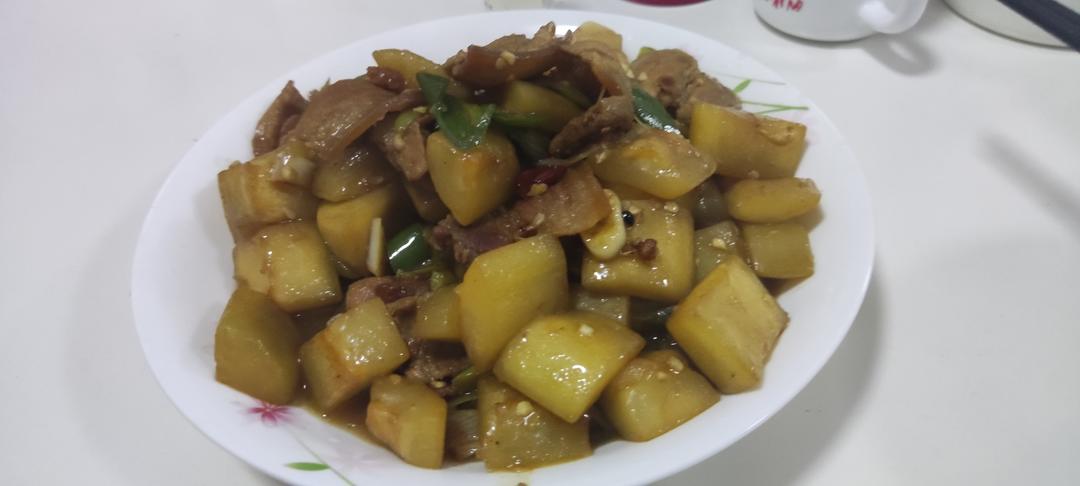 夜开花炒肉的做法