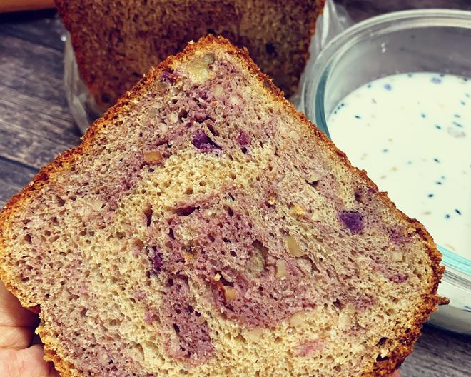 软润紫薯大理石全麦面包（松下面包机105）的做法