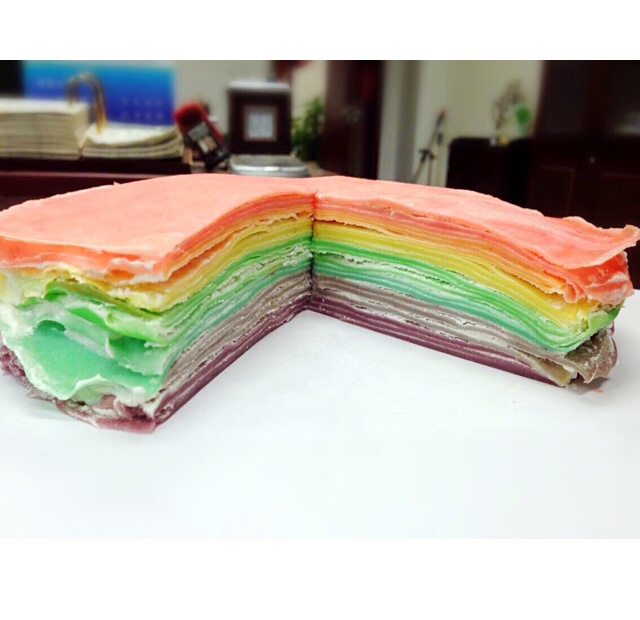 彩虹千层蛋糕 彩虹可丽饼(Mille Crepe Cake)